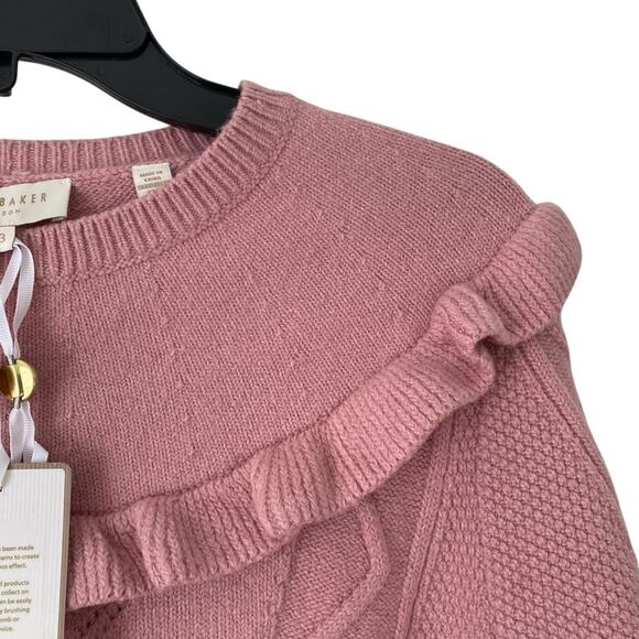 Ted Baker NWTs Elsahi Frill Pink Peplum Sweater size 8 Romantic Feminine - Picture 5 of 10